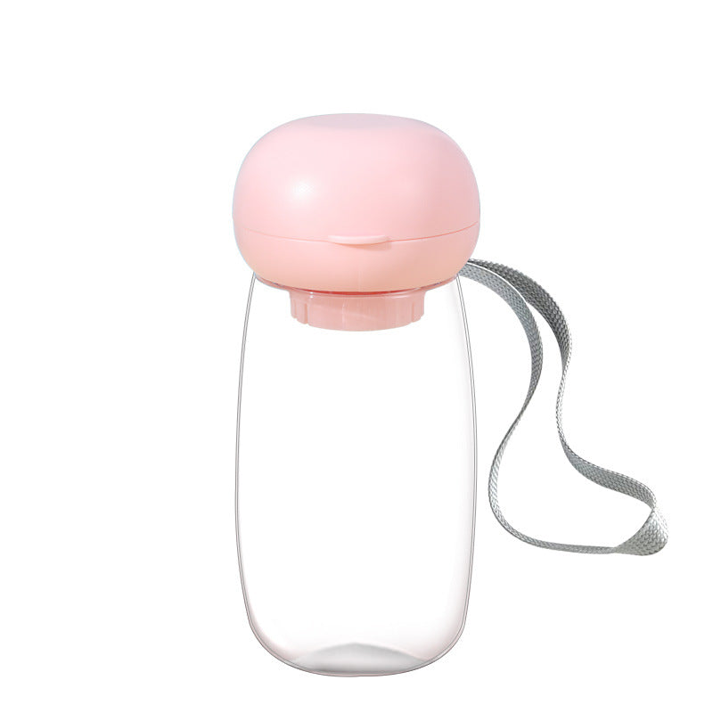 Pet Portable Travel Water Bottle With Feeding Bowl Lanyard