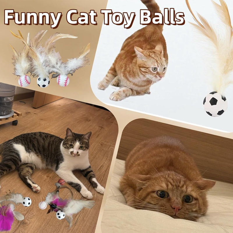 Self-Entertainment Feather Bouncy Pet Interactive Ball Toy