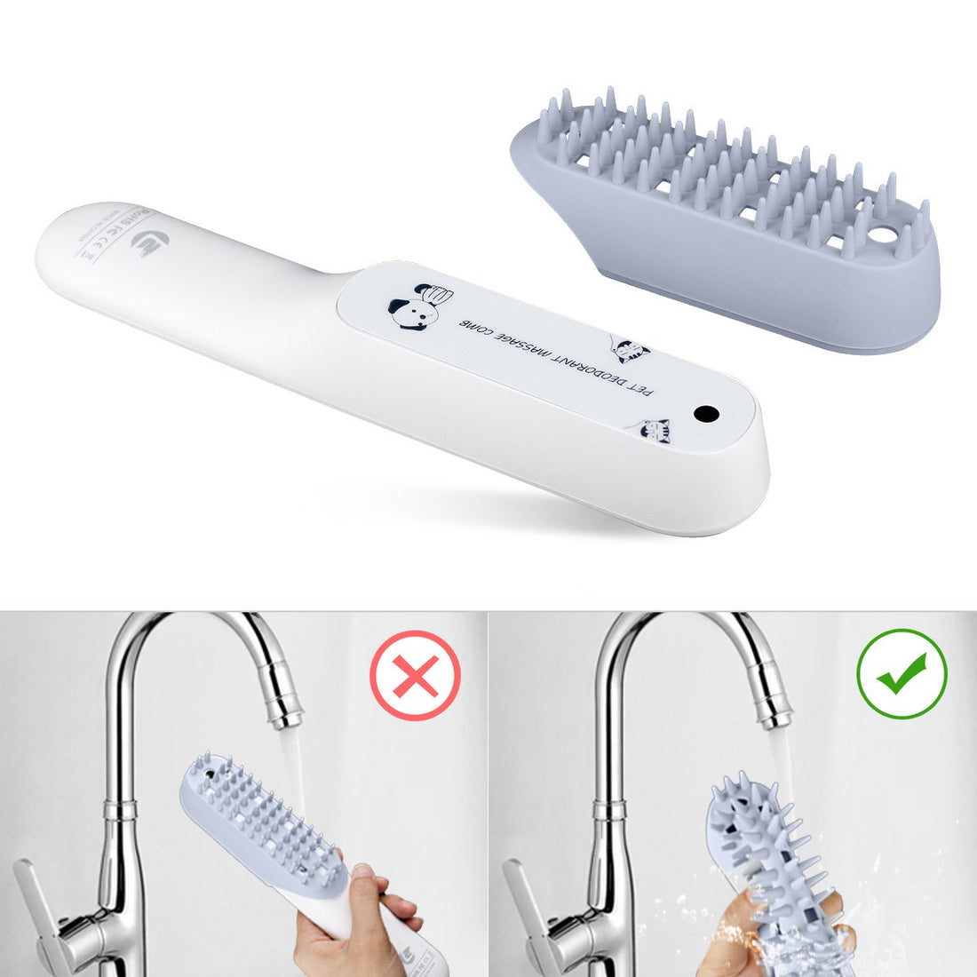 Silicone Pet Massage Brush For Grooming And Fur Removal