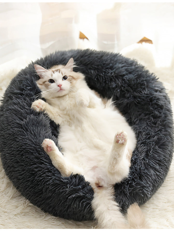 Pet Soft Thick Plush Round Sleeping Bed