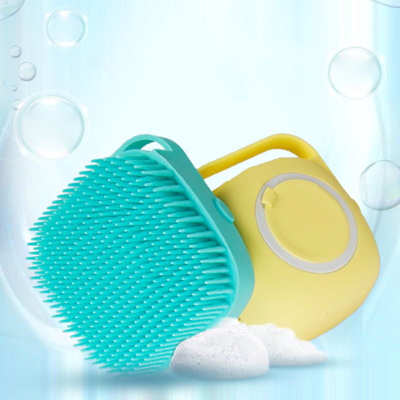 Pet Bath Silicone Brush Shampoo Dispenser Grooming Comb
