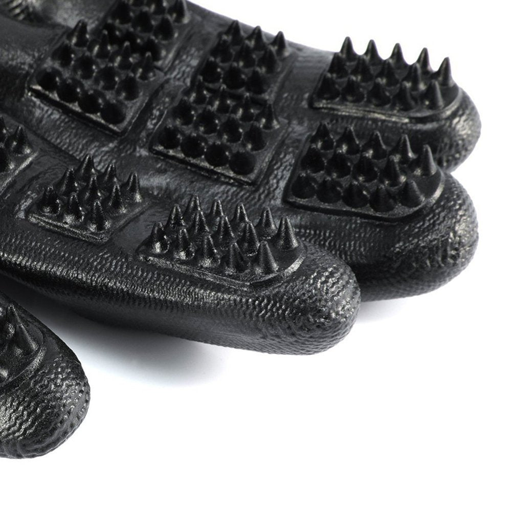 Soft Rubber Pet Grooming Glove For Shedding And Massage