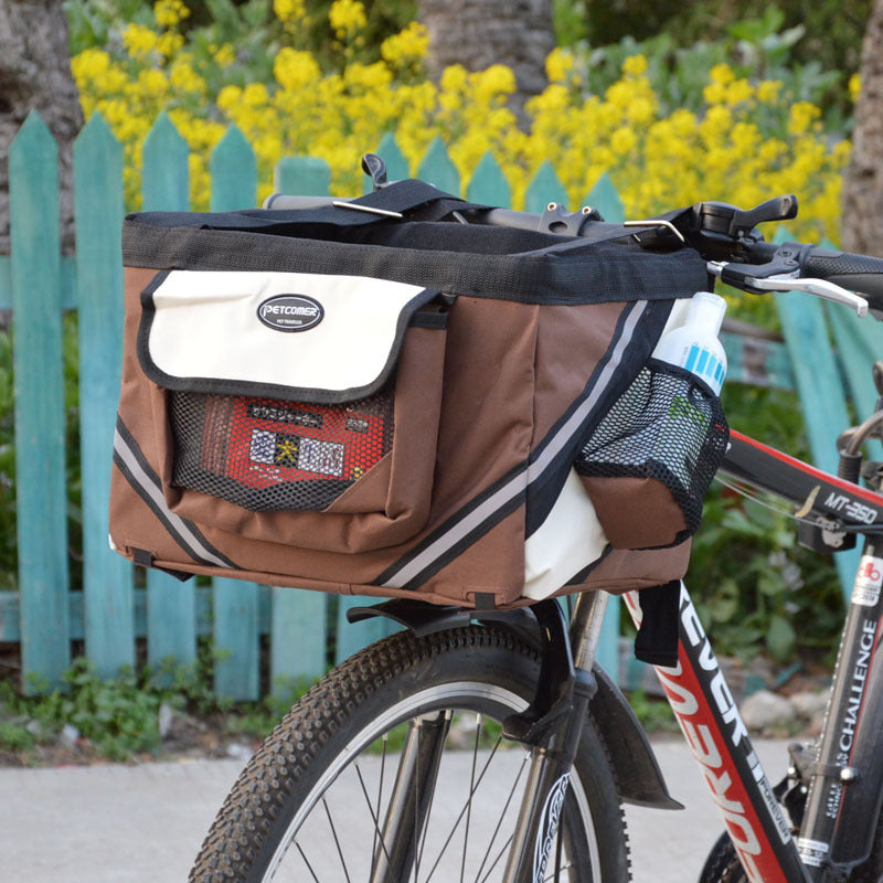 Removable Pet Bicycle Carrier Basket For Front Handlebar Use
