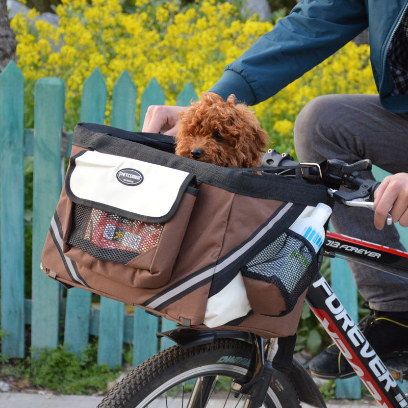 Removable Pet Bicycle Carrier Basket For Front Handlebar Use