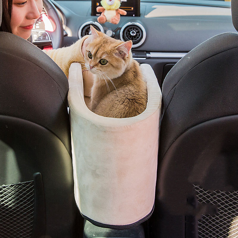 Car Safety Pet Seat Carrier For Central Console Travel Use
