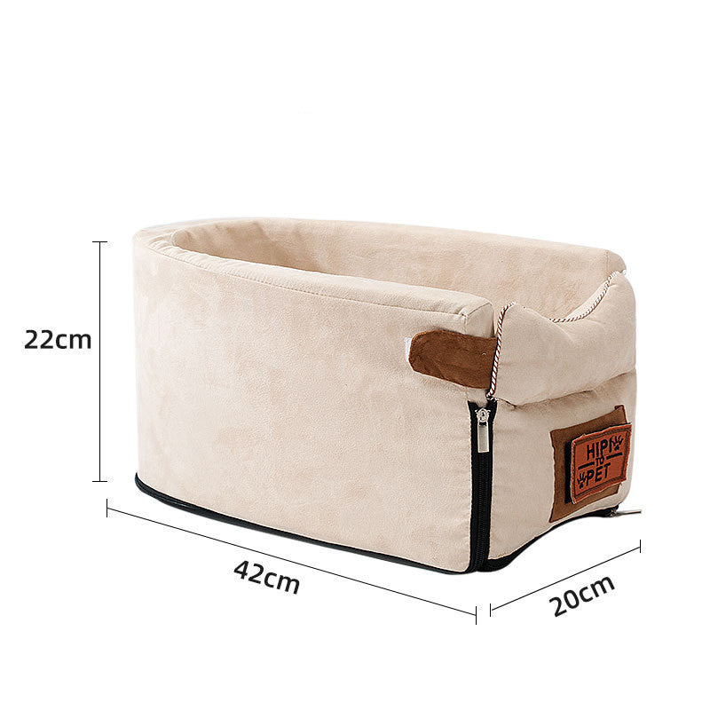 Car Safety Pet Seat Carrier For Central Console Travel Use