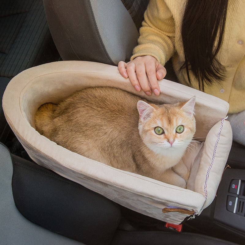 Car Safety Pet Seat Carrier For Central Console Travel Use