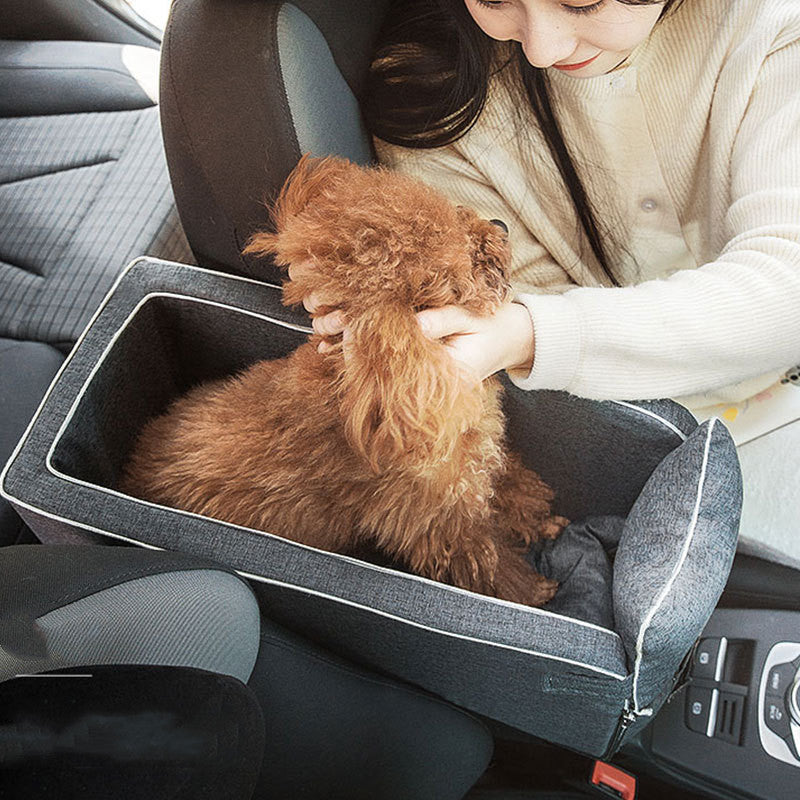 Car Safety Pet Seat Carrier For Central Console Travel Use