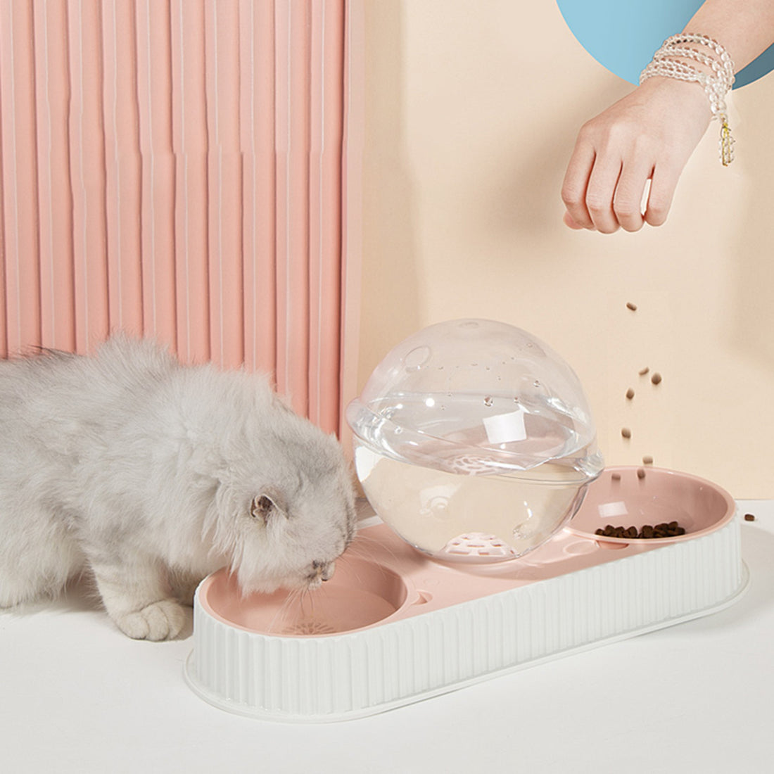 Pet Automatic Feeder And Water Dispenser Bowl System