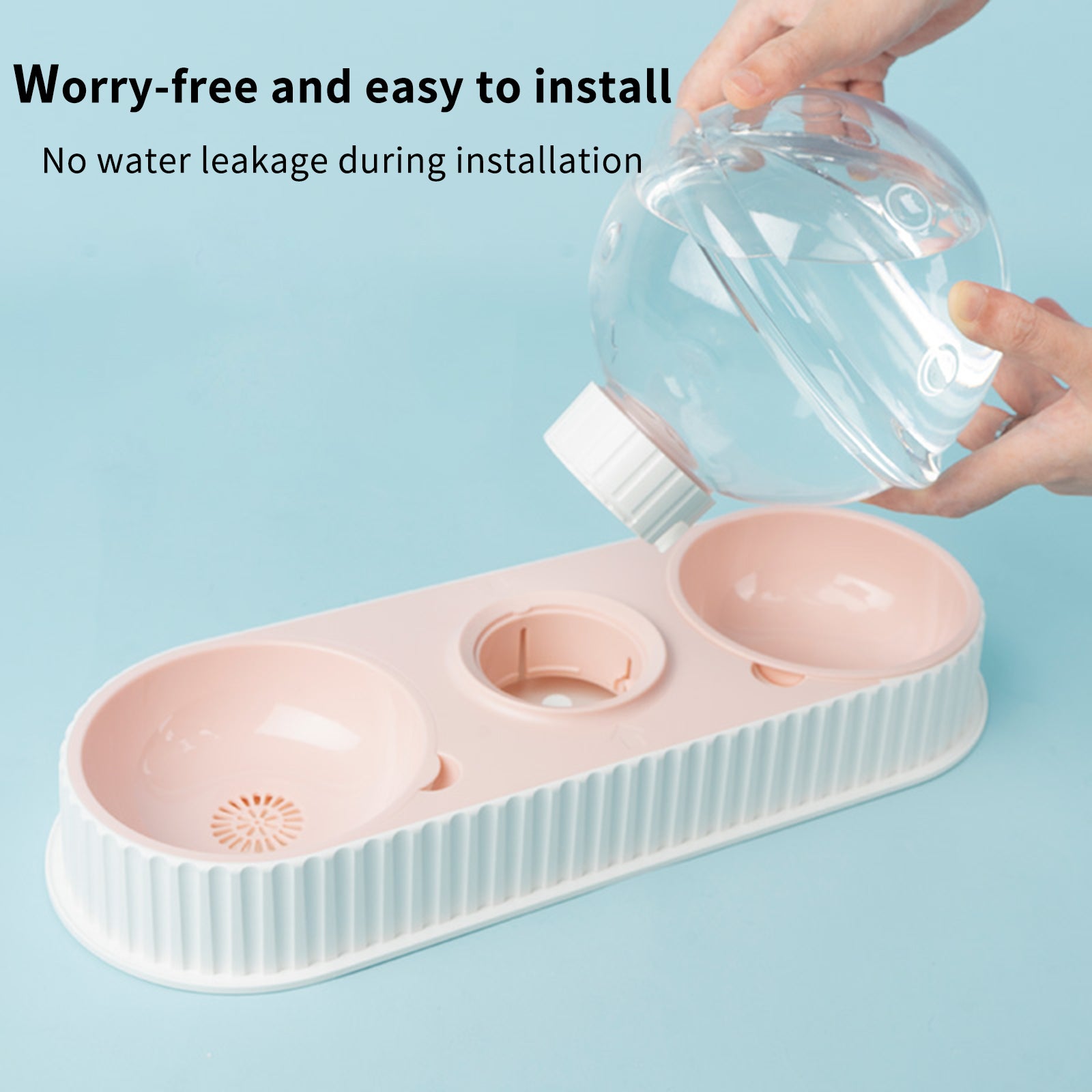 Pet Automatic Feeder And Water Dispenser Bowl System