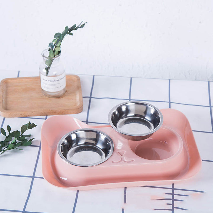 Pet Stainless Steel Dual Purpose Feeding And Drinking Bowl