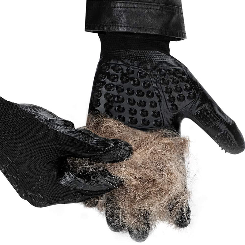 Soft Rubber Pet Grooming Glove For Shedding And Massage