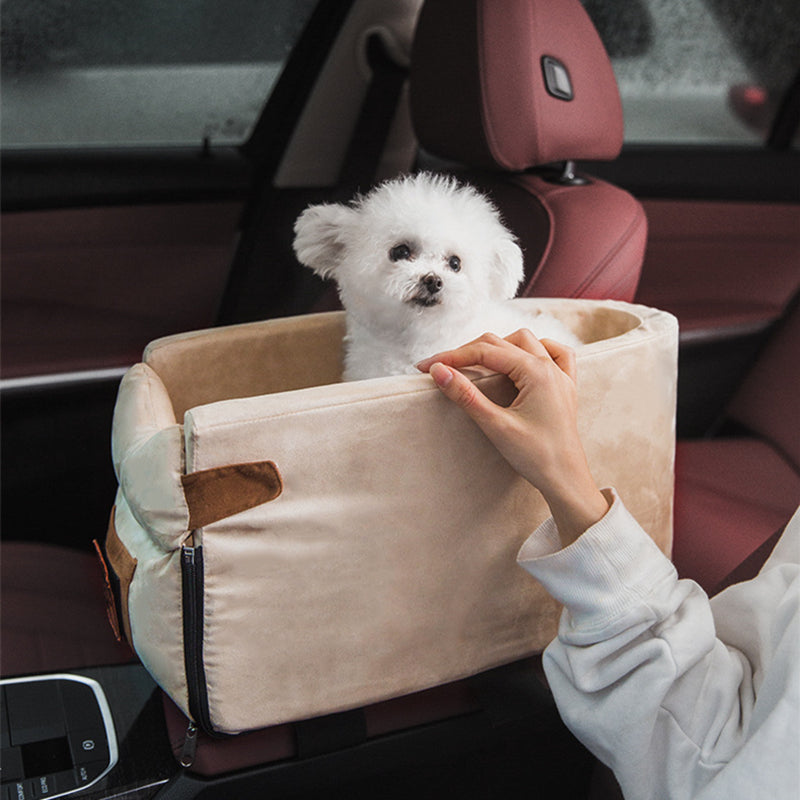 Car Safety Pet Seat Carrier For Central Console Travel Use
