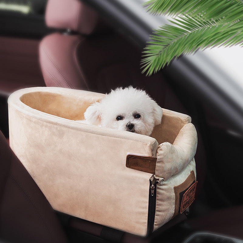 Car Safety Pet Seat Carrier For Central Console Travel Use