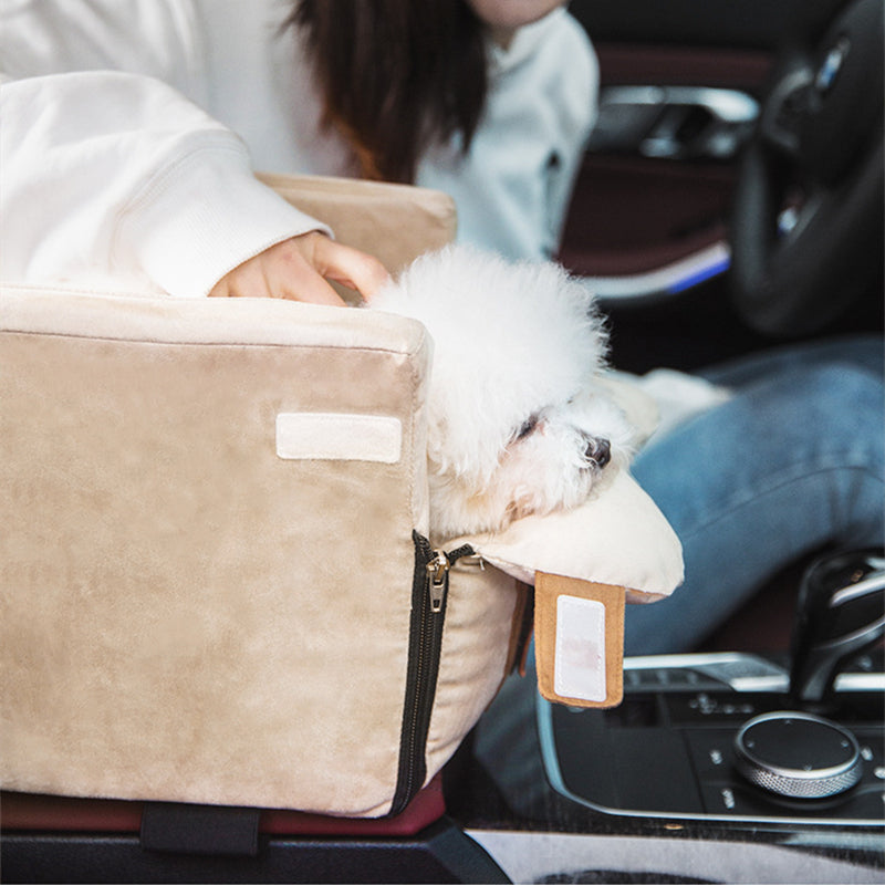 Car Safety Pet Seat Carrier For Central Console Travel Use