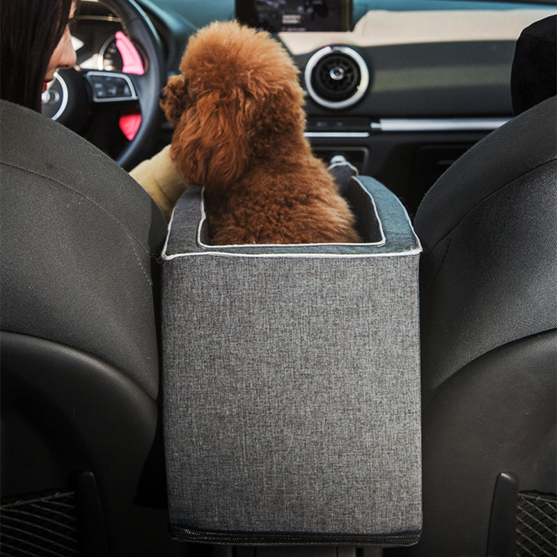 Car Safety Pet Seat Carrier For Central Console Travel Use
