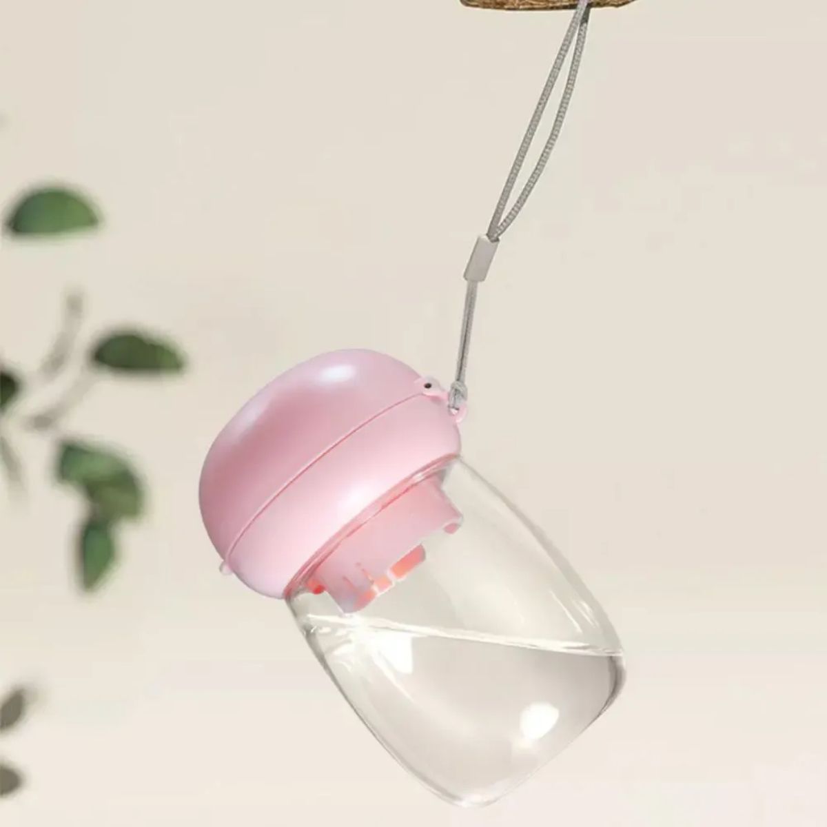 Pet Portable Travel Water Bottle With Feeding Bowl Lanyard