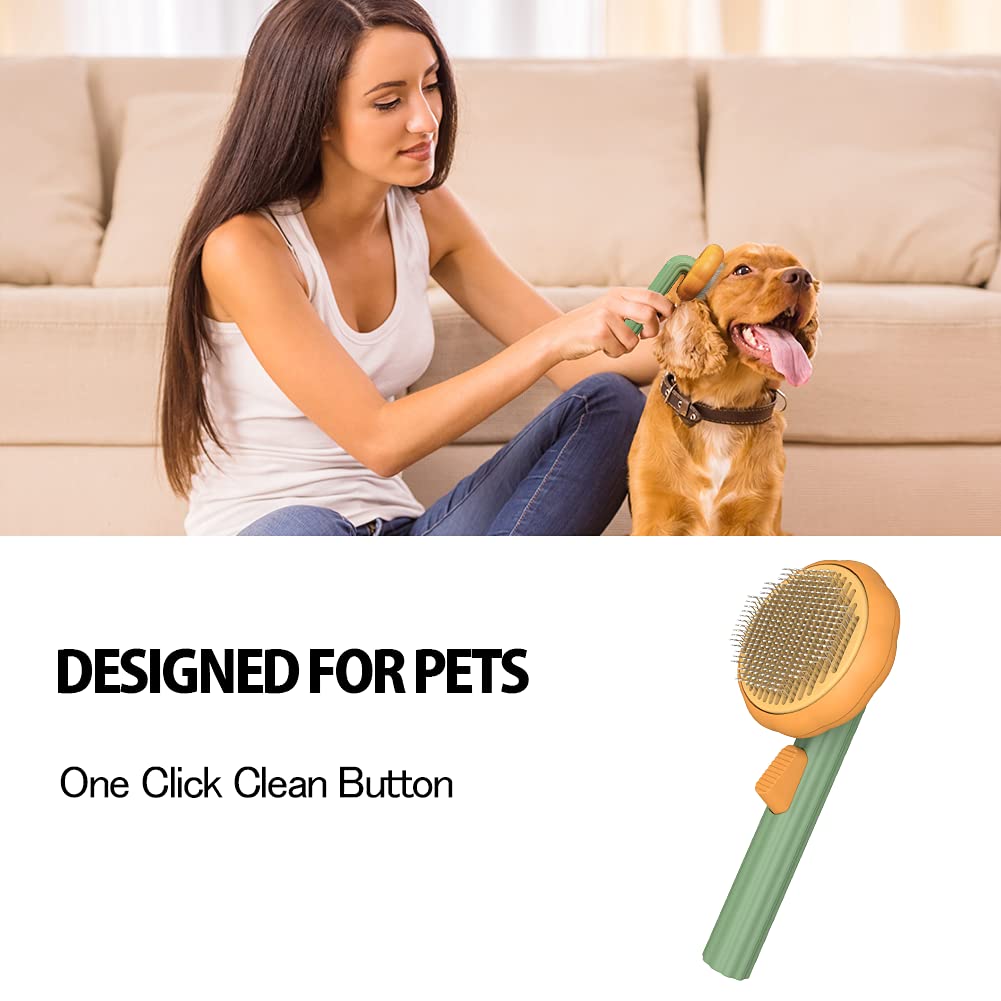 Self Cleaning Pet Grooming Brush For Gentle Fur Removal