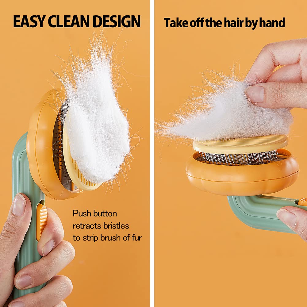 Self Cleaning Pet Grooming Brush For Gentle Fur Removal