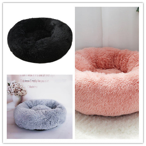 Pet Soft Thick Plush Round Sleeping Bed