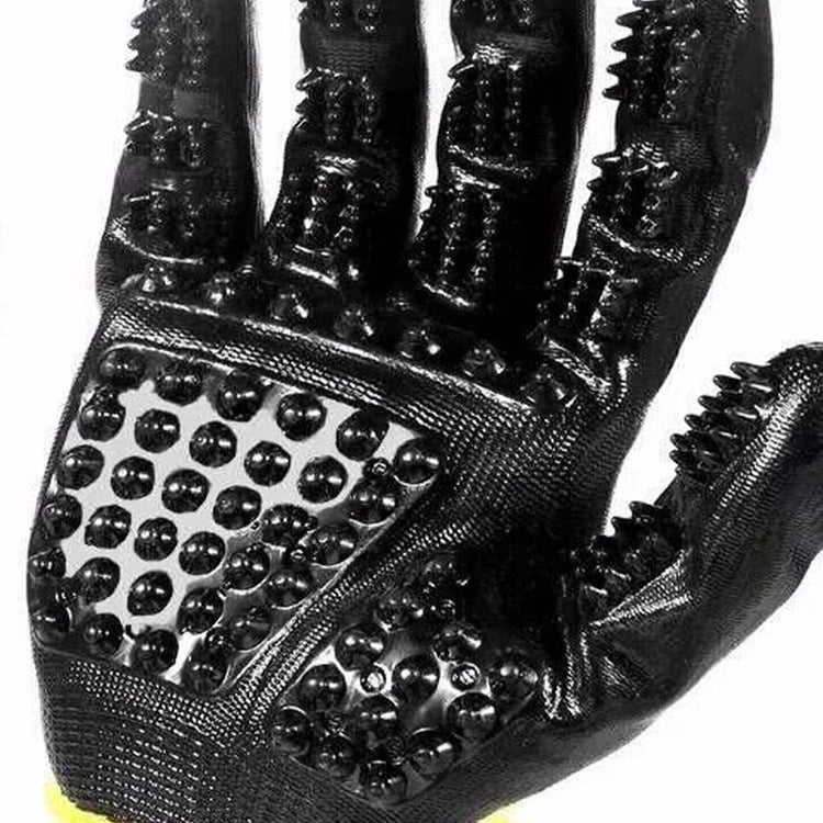 Soft Rubber Pet Grooming Glove For Shedding And Massage