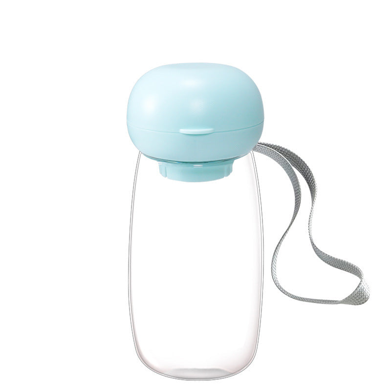 Pet Portable Travel Water Bottle With Feeding Bowl Lanyard