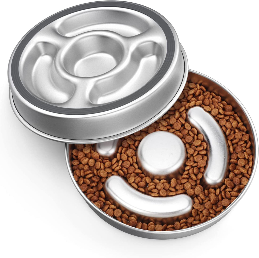 Pet Slow Feeding Bowl Stainless Steel Neck Protection Design
