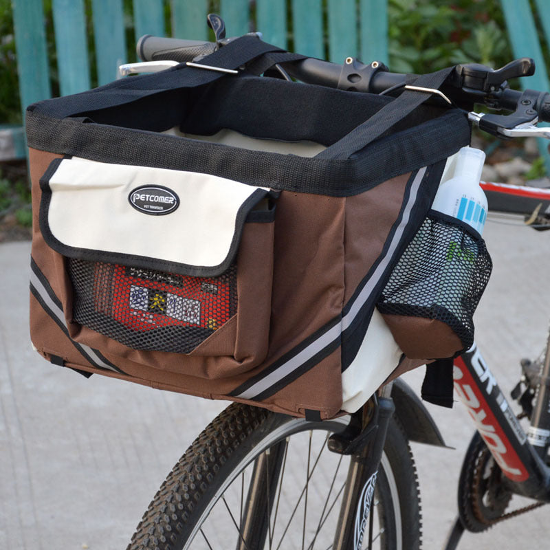 Removable Pet Bicycle Carrier Basket For Front Handlebar Use