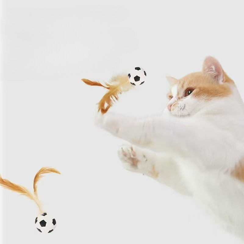Self-Entertainment Feather Bouncy Pet Interactive Ball Toy
