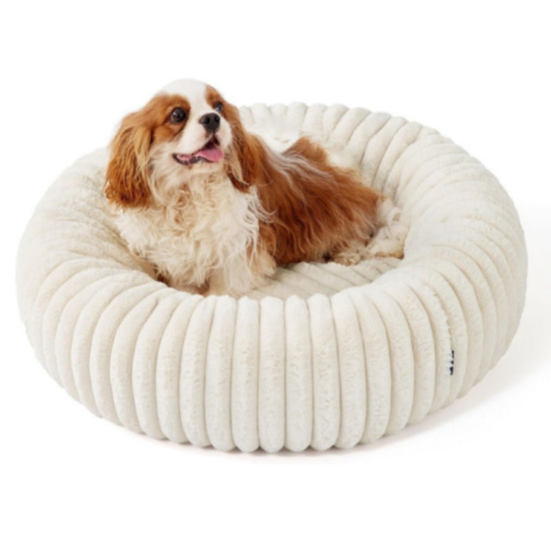Pet Plush Winter Bed Vertical Stripe Warm Sleeping House
