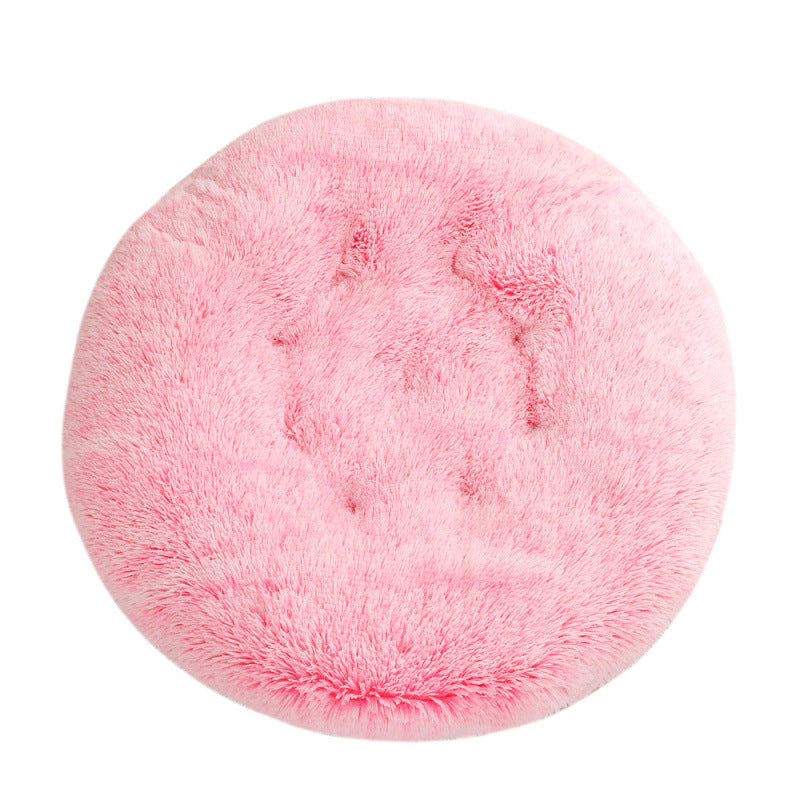 Pet Round Plush Warm Sleeping Mat Bed House