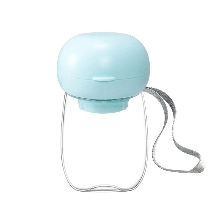 Pet Portable Travel Water Bottle With Feeding Bowl Lanyard