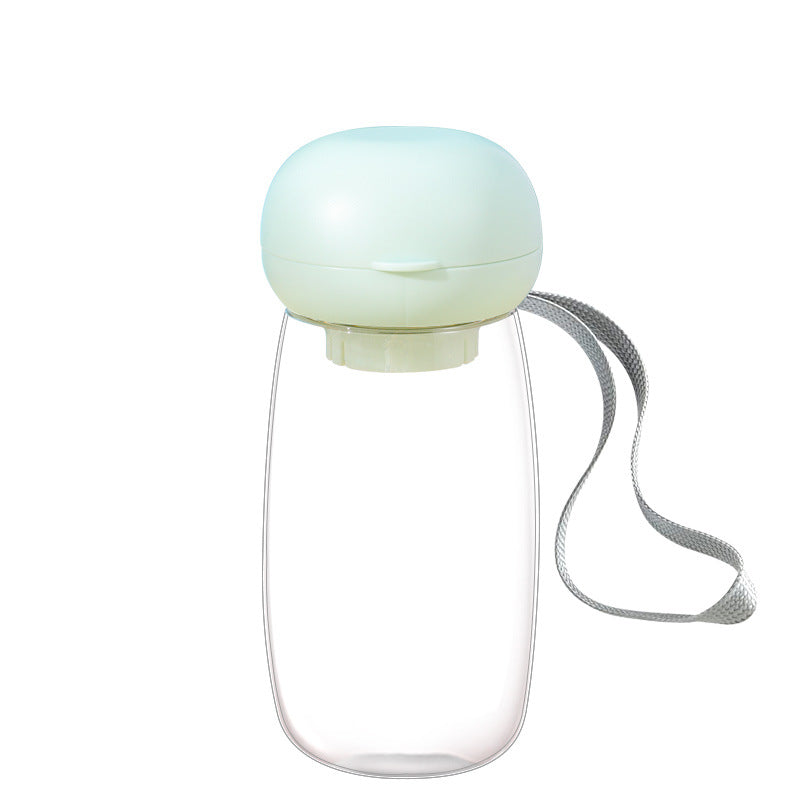 Pet Portable Travel Water Bottle With Feeding Bowl Lanyard