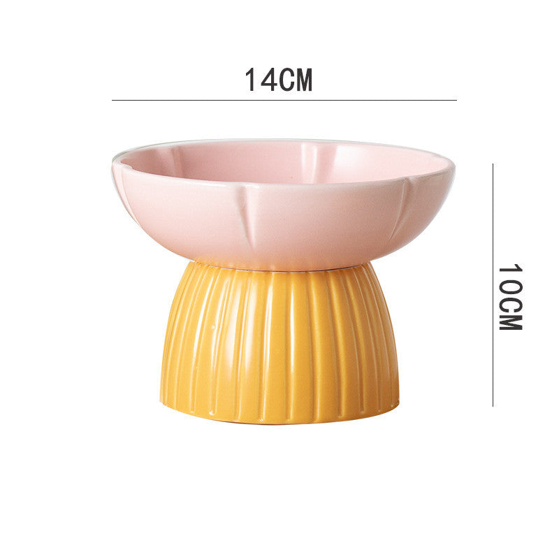 Pet Macaron Style Ceramic Feeding Bowl Candy Colors