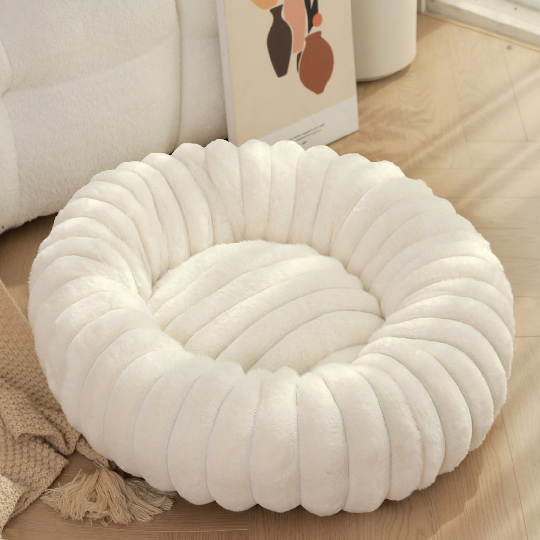 Pet Plush Winter Bed Round Warm Sleeping Nest