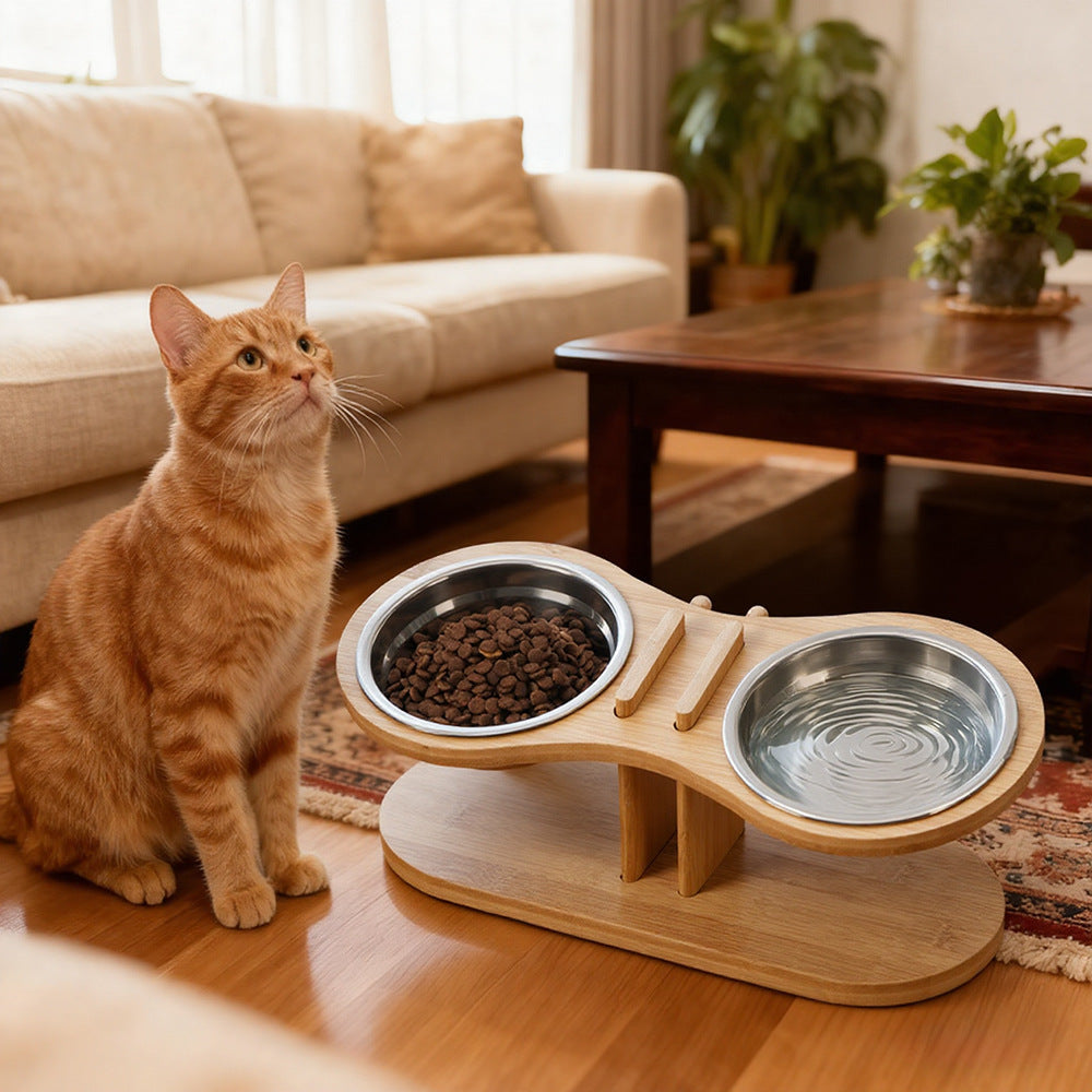 Pet Adjustable Tilt Feeding Bowl Stand Feeding Station