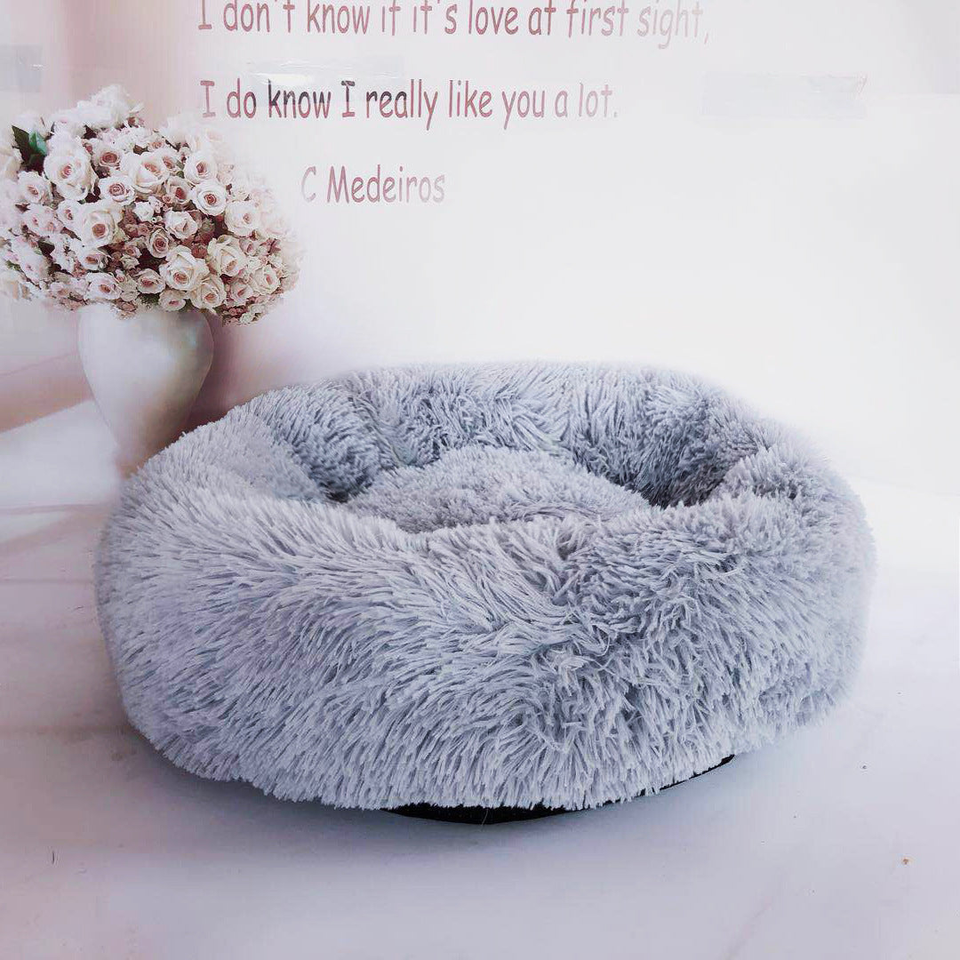 Pet Soft Thick Plush Round Sleeping Bed