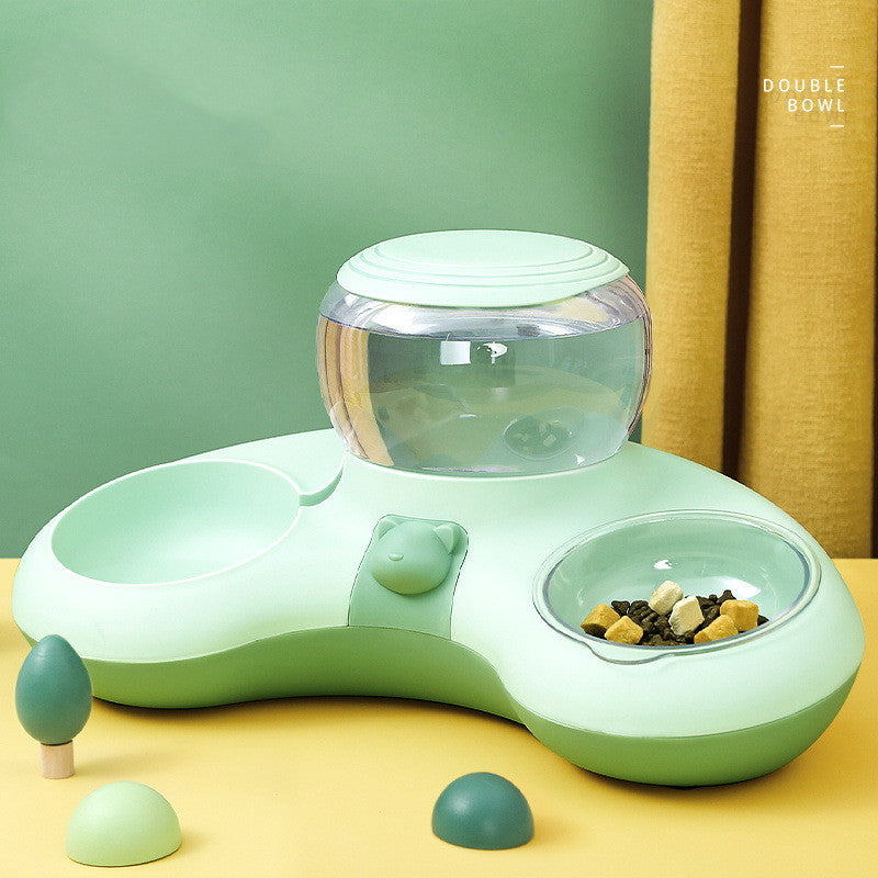 Pet Crescent Automatic Double Bowl Water Feeding Station