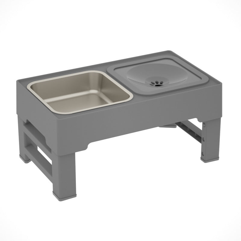 Pet Stainless Steel Double Bowl Adjustable Elevated Feeder