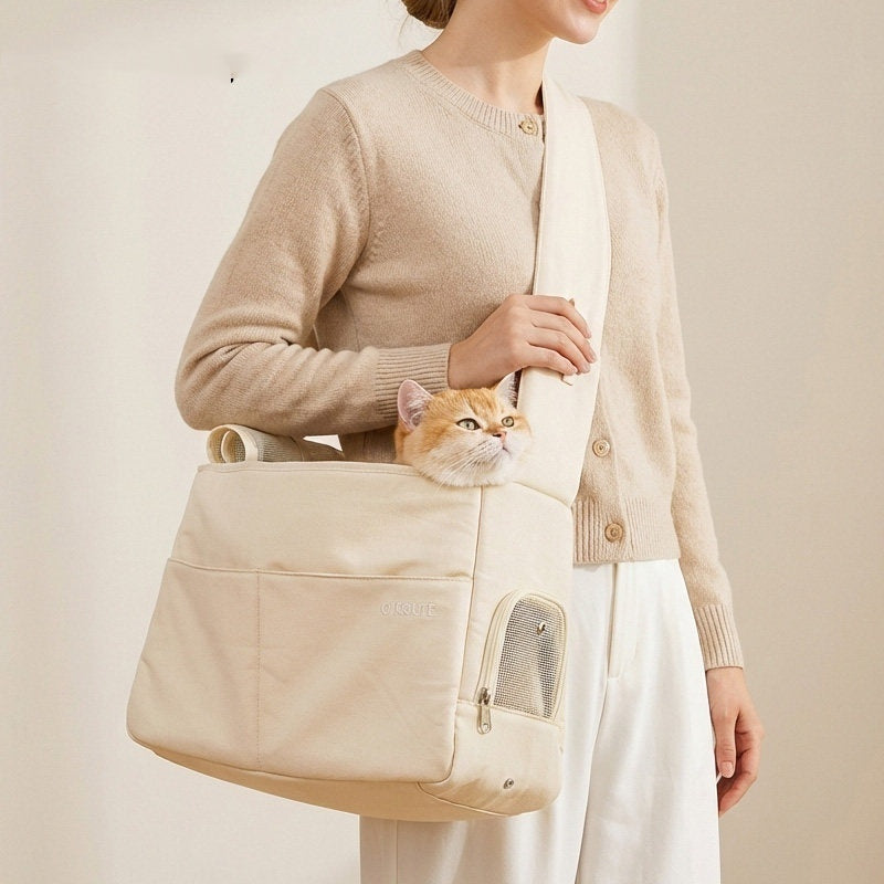 Portable Pet Carrier For Comfortable Outdoor Travel Use