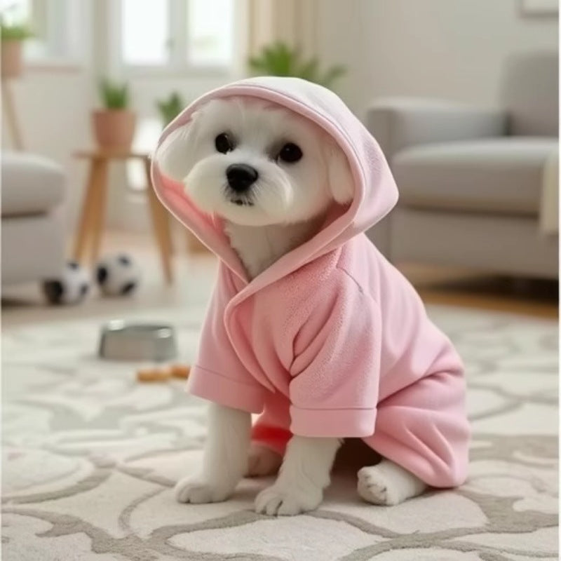 Pet Bath Towel Wearable Bathrobe Soft Coral Fleece
