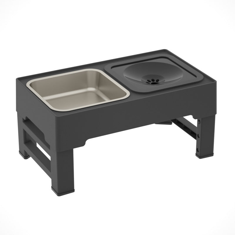 Pet Stainless Steel Double Bowl Adjustable Elevated Feeder