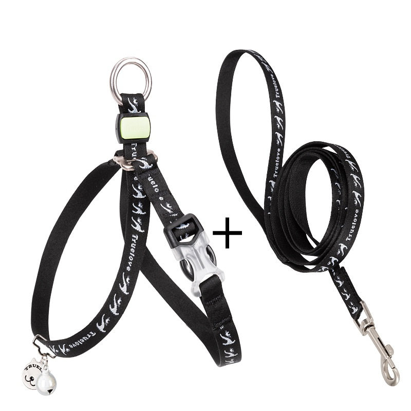 Adjustable Pet Harness And Leash Set With Bell