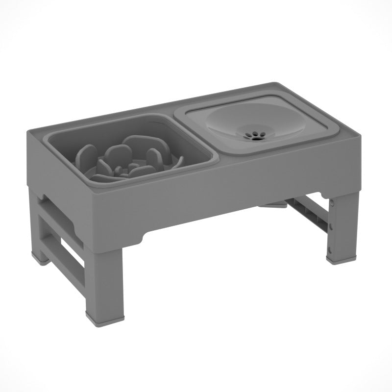 Pet Stainless Steel Double Bowl Adjustable Elevated Feeder