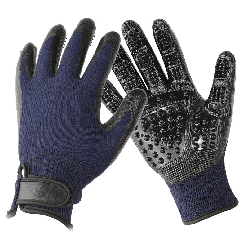 Soft Rubber Pet Grooming Glove For Shedding And Massage