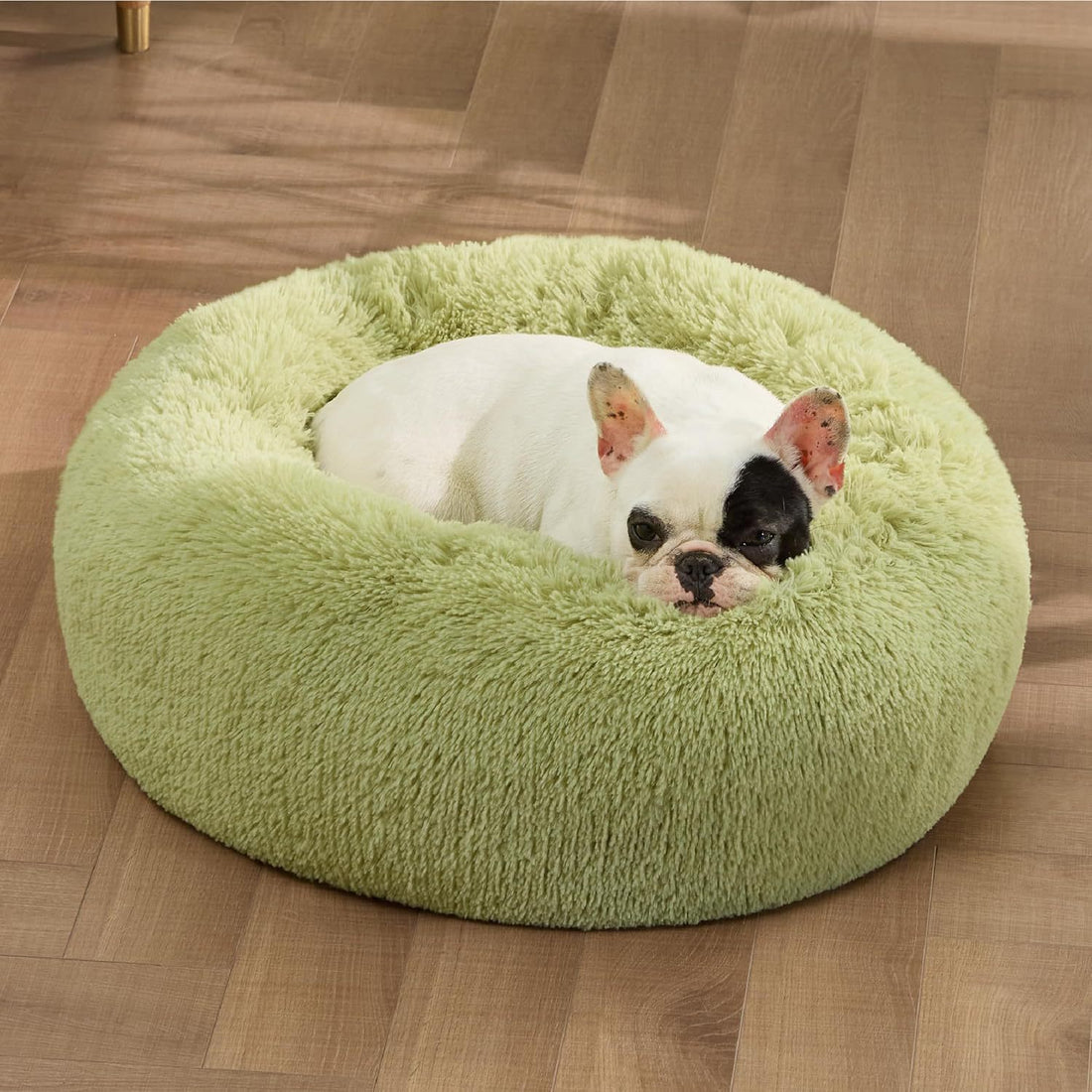 Pet Round Plush Bed Non Slip Fluffy Sleeping Cushion
