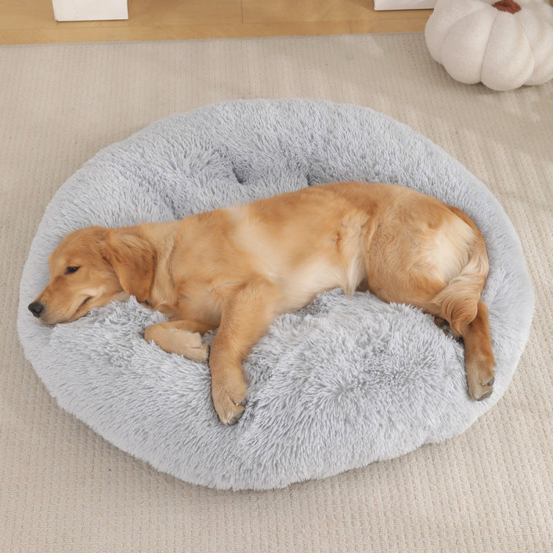 Pet Round Plush Warm Sleeping Mat Bed House