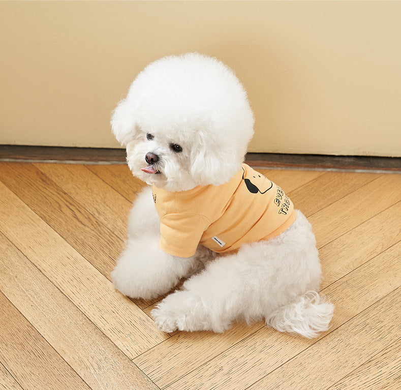 Pet Cotton T-Shirt Short Sleeve Color Print Apparel