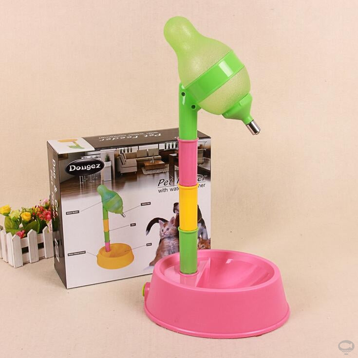 Pet Automatic Water Dispenser Adjustable Stand Feeding Fountain
