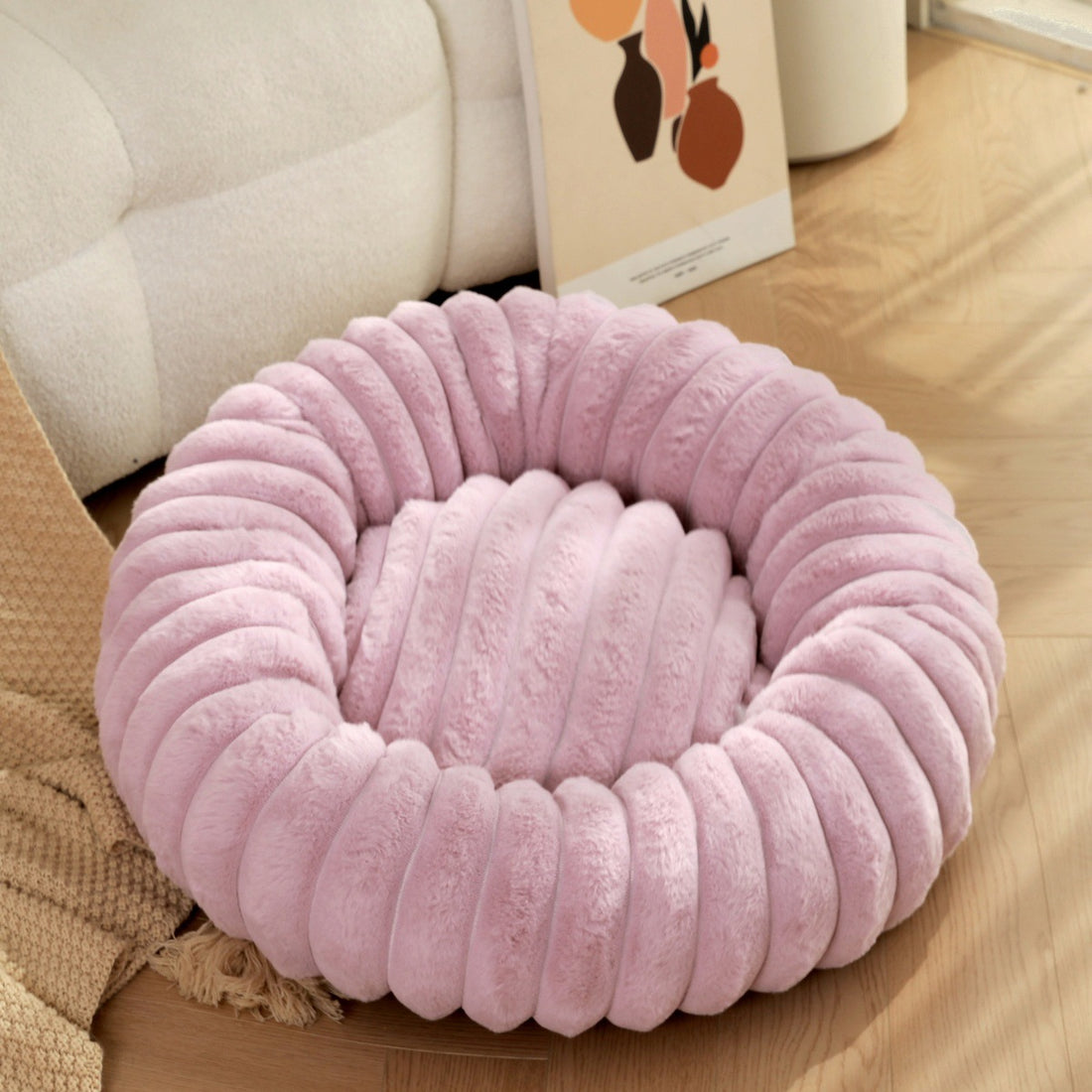 Pet Plush Winter Bed Round Warm Sleeping Nest